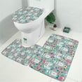 thumbnail image 2 of Bichon Dog Blue Florals Bathroom Rugs Sets 3 Piece,Toilet Cover Set,Absorbent Non Slip Bathroom Mats Sets with U-Shaped Contour Rug Toilet Rug Set, 2 of 5