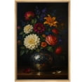 thumbnail image 6 of Framed Canvas Print Still Life Flower Wall Art Vintage Botanical Decorative for Living Room Bedroom - 16"x24" NATURAL, 6 of 8