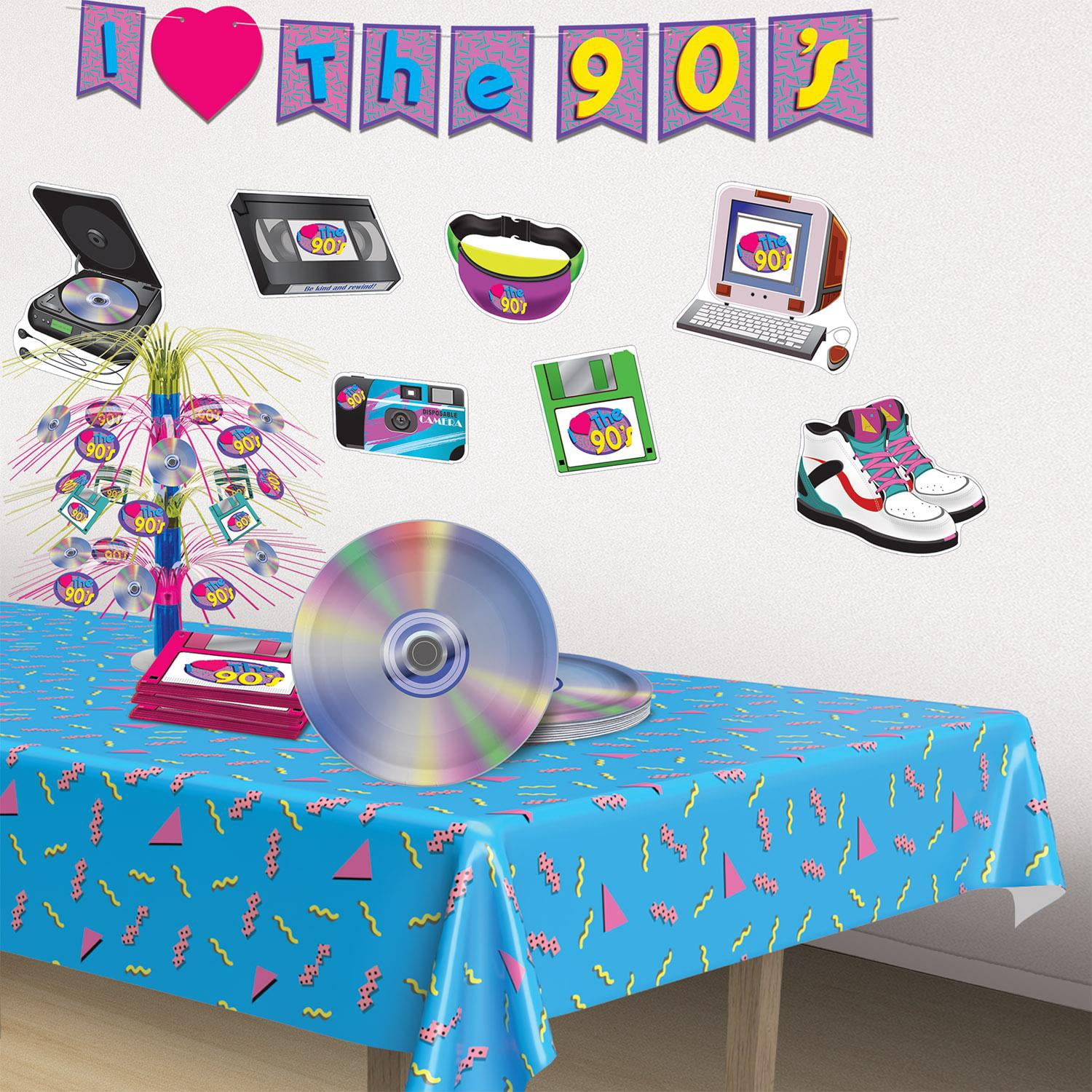 96 Pack Bulk 90's CD Party Paper Plates 9 inch