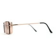 thumbnail image 3 of SA106 Mens Rimless Luxury Square Rectangle Ornate Metal Rim Sunglasses Gold Brown, 3 of 4