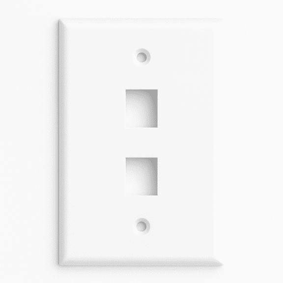Keystone Wall Plate | 2 Hole, 1-Gang, White