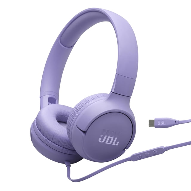 Auriculares JBL Tune 520C USB-C con cable, audio de alta resolución para supraaurales, color morado