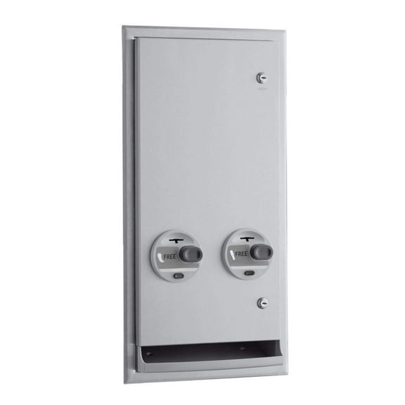 Bobrick B-3706C - ClassicSeries® Recessed or Semi-Recessed Napkin/Tampon Vendor, Free Vend Operation