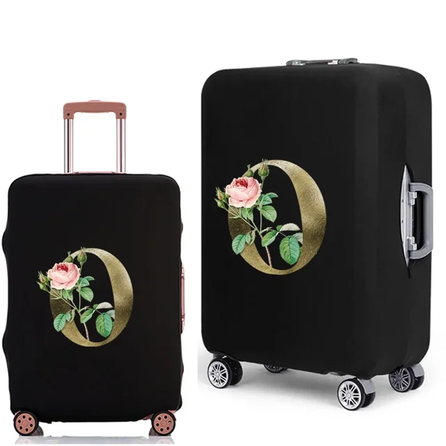 Luggage Cover Protective Suitcase Trolley Case Dust Cover 18 To 28 Inch Golden Flower Series Pattern Elastic Travel Protective 8Golden flower O M