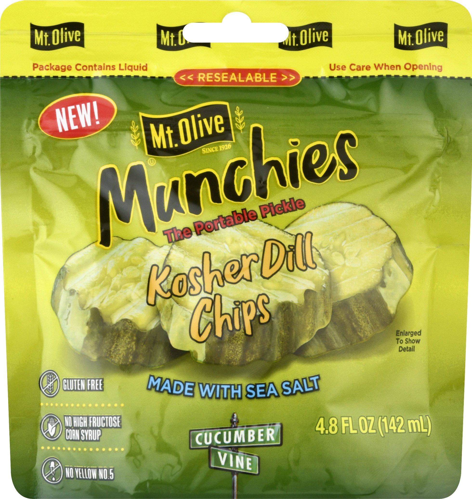 Mt Olive Munchies Chips Kosher Dill Pickles 4.8 oz
