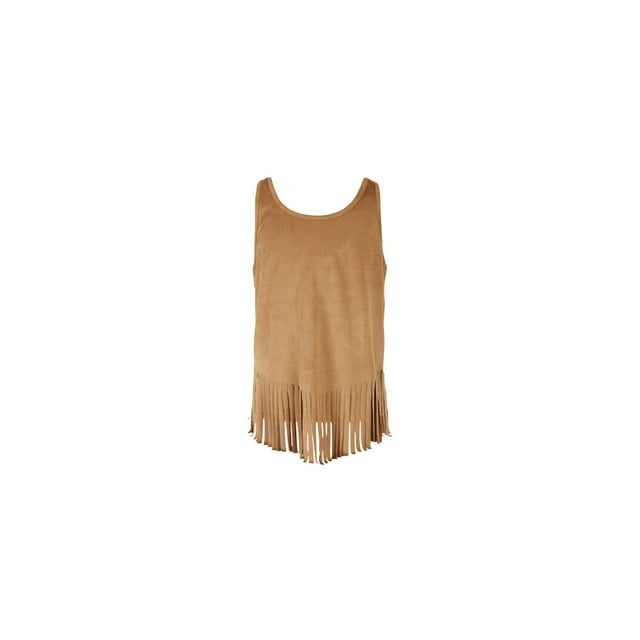 Speechless Débardeur à Franges pour Filles, Marron, Grands Enfants (8-20), L (16)