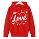 thumbnail image 4 of Sudadera con capucha y estampado de corazón de San Valentín, sudadera de manga larga para niños y niñas, chaqueta para niñas de talla mediana y grande., 4 of 7