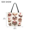 thumbnail image 5 of FORMRS Womens Canvas Tote Bag with Zipper Inner Pocket Shoulder Handbag, Cute Chocolate Cakes, 5 of 7