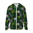 thumbnail image 2 of Uemuo Tropical Leaves1 Pattern Women's Full Zip UPF 50+ Sun Protection Hoodie Jacket Long Sleeve Sun Shirt Hiking Outdoor Performance with Pockets-Small, 2 of 9