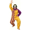 thumbnail image 5 of Norvella Mens Halloween Clown Jumpsuit Long Sleeve Color Block Ruffle Collar Pom Pom Front Striped Leg One Piece Outfit, 5 of 9