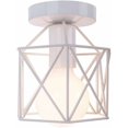 thumbnail image 1 of Retro Industrial Metal Square Iron Ceiling Light, Cube Cage Pendant Lamp E27 for Living Room Bedroom Cafe Bar Restaurant Entrance Hallway (White), 1 of 4