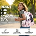thumbnail image 4 of Garronmavis Full Pink Cherry Blossom Watercolor Black Horse Kids Backpack Pack, 17 Inch Romantic Floral Spacious Bookbag Comes with Thermal Lunch Box, Stationery Bag and Water Bottle Carrier, 4 of 8