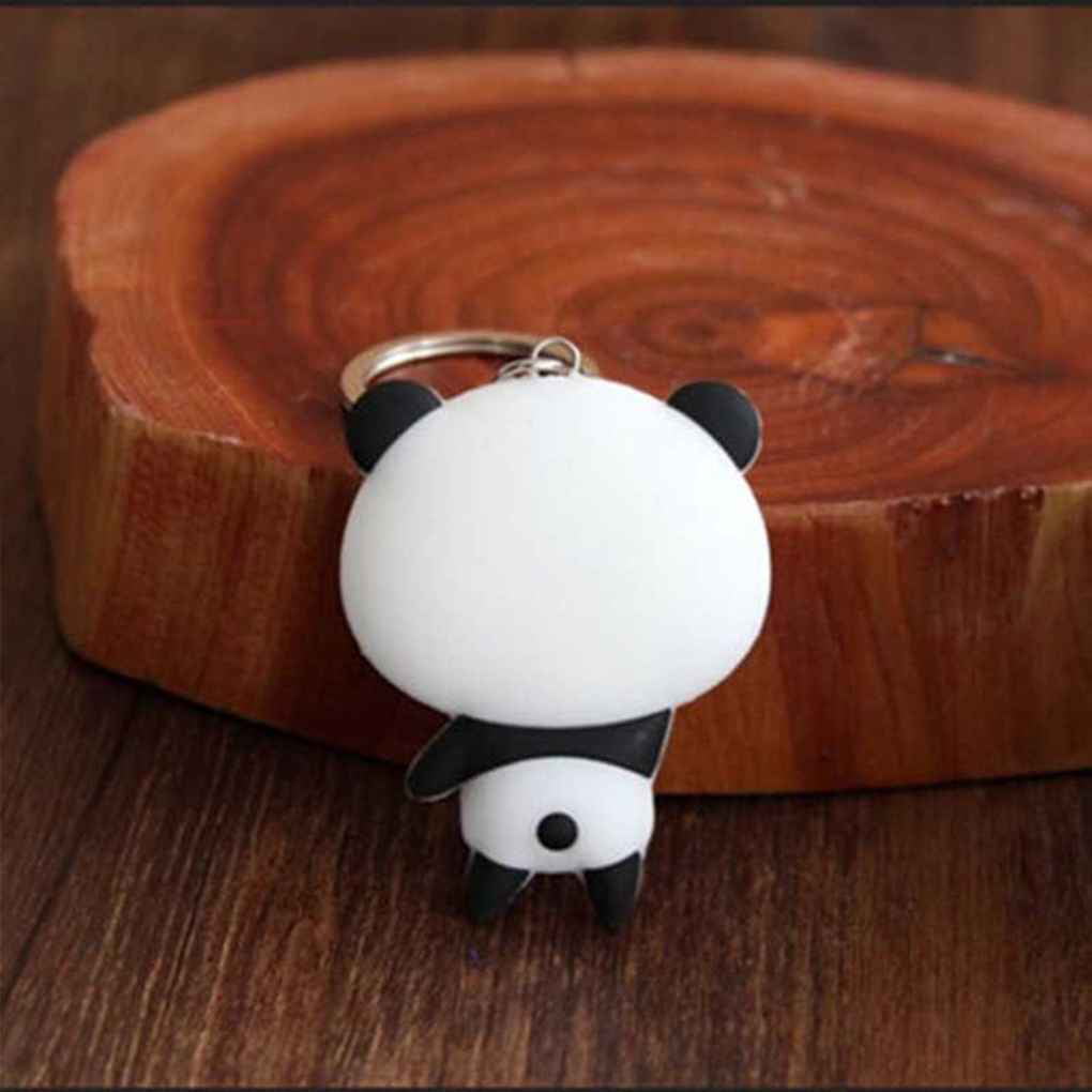 Lots 7Pcs Cartoon Panda Kawaii Pendant Colorful Unisex Key Ring Keychain Keyring 