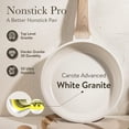 thumbnail image 4 of Sartén Antiadherente CAROTE, Sartén para Omelet, Sartén de Granito Saludable y No Tóxico, Compatible con Inducción, Mango Resistente al Calor, Libre de PFOA, Blanco Crema, 12", 4 of 7