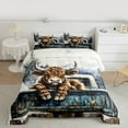 thumbnail image 2 of Manfei Rustic Highland Cow King Size Comforter Sets,Farm Animal Cattle Bedding Comforter Set,Country Farmhouse Lodge Bedding Set For Girl Boys,Ultra Soft Home Decor Reversible,3 Pieces, 2 of 8