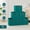 Teal, variant on Fabric Storage Bins Set of 6, Strong Poly-Woven Fabric, Sturdy Chipboard Sides, Grommet Front Handle, Teal Green