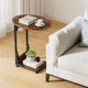 thumbnail image 2 of Mesa auxiliar plegable Elbourn, soporte de TV en forma de C, marco de metal, 2 of 9