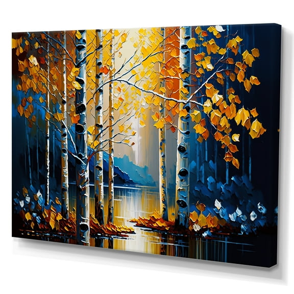 Designart Path Into The Yellow Forest III Canvas Wall Art
