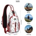 thumbnail image 5 of Sling Backpack,White Christmas Snowman Pattern Crossbody Bag with Water Bottle Holder,Waterproof Sling Bag for Men/Women with Chest Phone Holder for Hiking,Travel, 5 of 6
