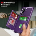 thumbnail image 5 of for Samsung Galaxy S25 Plus Case Premium Leather RFID Blocking Wallet with Card Holder, Back Flip Cover Kickstand Magnetic Closure Shockproof Heavy Duty Case for Samsung Galaxy S25 Plus,Purple, 5 of 8