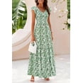 thumbnail image 3 of PRETTYGARDEN Women's Summer Flowy Maxi Dress Casual Cap Sleeve V Neck Smocked Beach Sundress, 3 of 5