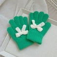 thumbnail image 3 of Solid Color Woolen Gloves for Children Outdoor Warm Knitted Gloves, 3 of 4