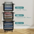 thumbnail image 4 of YOUPINS 3-Tier Laundry Hamper Sorter,Laundry Storage Organizer with Wheels Removable Rolling Laundry Baskets for Home,Bathroom,Dorm,Laundry Room,Black, 4 of 7