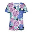 thumbnail image 4 of T-Shirts d'Été pour Femmes Grande Taille à Manches Courtes Femmes Blouse Imprimée d'Été T-Shirts Décontractés à Col en V T-Shirts à Manches Courtes Hauts T-Shirt à Col en V Femmes en Liquidation, 4 of 5