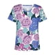thumbnail image 4 of Blusa estampada de verano para mujer, camisetas casuales de manga corta con cuello en V, camisetas Pompotops  hkajfhjk472435, 4 of 5