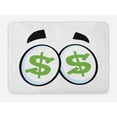 thumbnail image 1 of Eye Bath Mat, Green Dollar Signs in Big Cartoon Eyes Greed for Money Penny Pincher, Plush Bathroom Decor Mat with Non Slip Backing, 29.5" X 17.5", Lime Green Pale Blue, by Ambesonne, 1 of 2