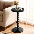 thumbnail image 3 of HDUTNGISN Round Side Table for Small Spaces,Solid Wood Leg Nightstand,Anthropologie Furniture,Solid wood,Black, 3 of 12