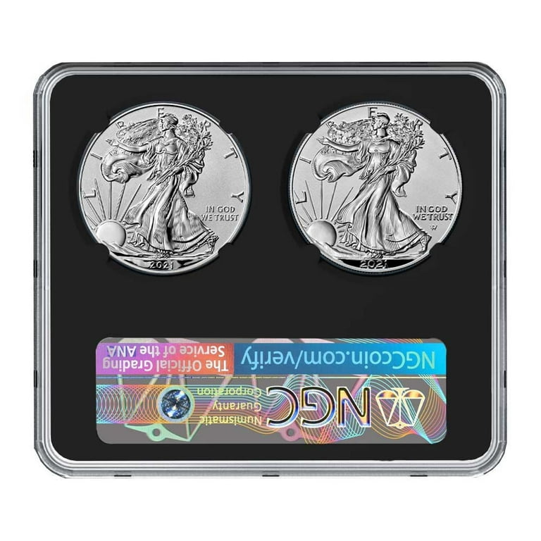 2021 Reverse Proof American Silver Eagle Designer 2pc Set NGC PF70