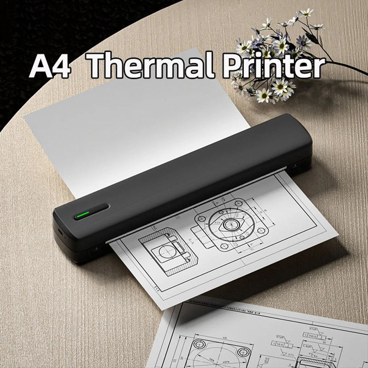 Mini A4 Tattoo Printer Portable Wireless Stencil Printer Tattoo Transfer Thermal Copier Comes Black