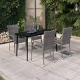 thumbnail image 1 of vidaXL 5 Piece Garden Dining Set Grey and Black, 1 of 6