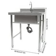 thumbnail image 2 of Free Standing Commercial Kitchen Sink Stainless Steel Catering Washing Bowl, 2 of 12