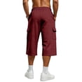 thumbnail image 5 of Dresfit Cargo Shorts for Men Long Baggy Shorts 2026 Summer Multi Pockets Drawstring Hiking Bermuda Shorts Solid Relaxed Fit Loose Running Short Pants 2XL, 5 of 9
