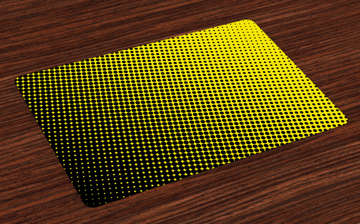 Yellow Placemats Set of 4 Ombre Pattern in Yellow Background with Black