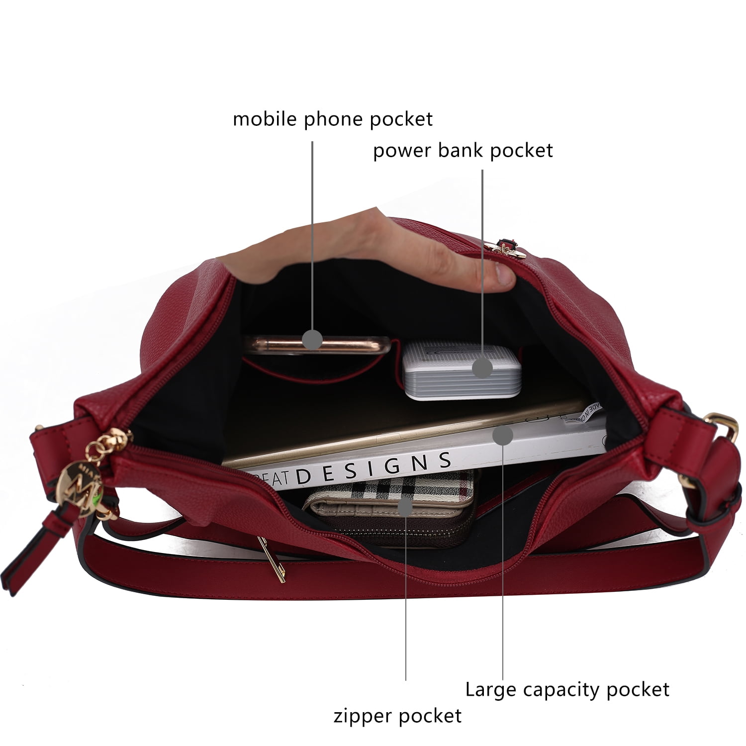 MKF Collection Lavinia Shoulder Bag for women, Vegan Leather Hobo handbag Purse by Mia K.