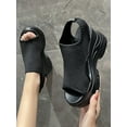thumbnail image 4 of Frontwalk Ladies Wedge Sandals Summer Platform Sandal Open Toe Casual Shoes Walking Breathable Women Orthopedic Black 6, 4 of 5
