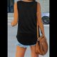 thumbnail image 5 of Camisetas Sin Mangas con Cuello en V para Mujer, Color Negro, Talla L, 5 of 6