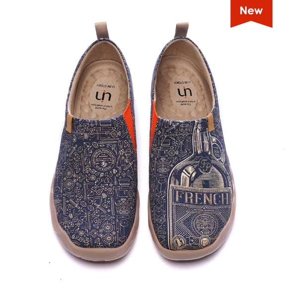 UIN Men's Walking Travel Shoes Slip On Canvas Casual Loafers Lightweight Comfort Art Painted Fashion Sneaker Silent Man US SIZE