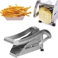 thumbnail image 1 of 1 cortador de patatas fritas Glit, cortador de patatas fritas de acero inoxidable, cortador de verduras, patatas fritas manuales, antideslizante, 25 x 12,9 cm, plateado., 1 of 5