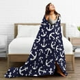 thumbnail image 5 of Navy Anchor Blanket Flannel Fleece Throw Blanket Kawaii Stuff for Bed Couch Sofa Chair 40"X50", 5 of 6