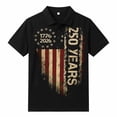 thumbnail image 2 of Polo T Shirts for Men Golf Short Sleeve Collar Shirt 250 Years Anniversary Classic Loose Plus Size Casual Graphic Men Shirts Black XXL, 2 of 4