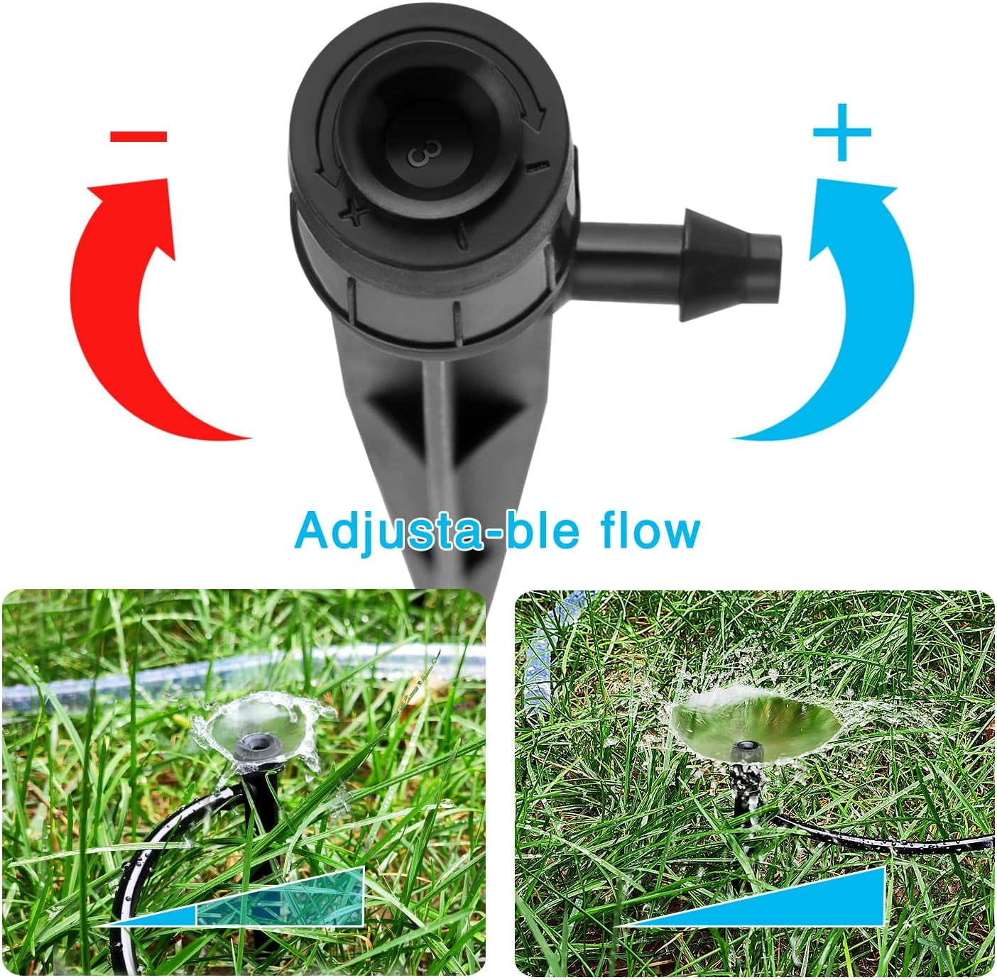 Micro Sprinkler with Adjustable Flow, Anti Clogging Drip Irrigation Emitters for Gardens, Lawns, and Pots, Slow and Steady Watering Rate for Thriving Plants
