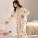 thumbnail image 4 of Pijama de primavera y otoño para mujer, cárdigan de manga larga de algodón, ropa exterior holgada informal, conjunto de ropa para el hogar de otoño e invierno, 4 of 5