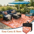 thumbnail image 6 of SUNDEREY 9’X12’Outdoor Rug for Patio,Waterproof Beach Mats, Seaweed Pattern Plastic Straw Outdoor Rugs for RV Patio Deck Beach Porch Backyard,Orange, 6 of 9