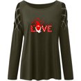 thumbnail image 4 of Ichuanyi liquidación sexy de mujeres con el día de San Valentín estampado en manga larga perforación caliente hueco de cuello redondo blusa blusa tops ICHUANYI WER202308211886, 4 of 8