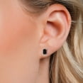 thumbnail image 4 of Gem Stone King 925 Sterling Silver Black Onyx Stud Earrings for Women Men (1.12 Cttw, Gemstone Birthstone, Emerald Cut 6X4MM), 4 of 6