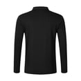 thumbnail image 4 of Miluxas Mens Long Sleeve T-Shirts Casual Button V Neck Basic Polo Shirts Trendy Solid Color Oversized Tees Tops with Pocket Black, 4 of 9